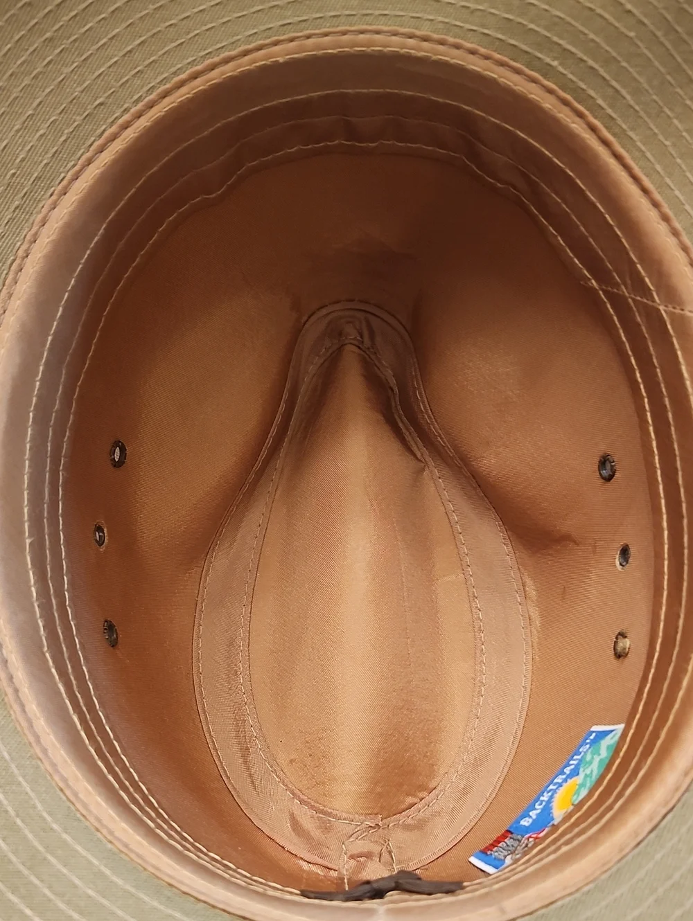 Backtrails Men's Olive Green Canvas Outback Hat with Brown Leather Band